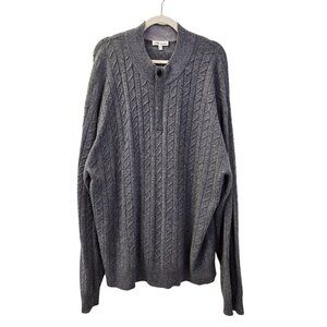 Peter Millar Wool & Cashmere Blend Cable Knit Quarter Zip Sweater Size 2X Tall